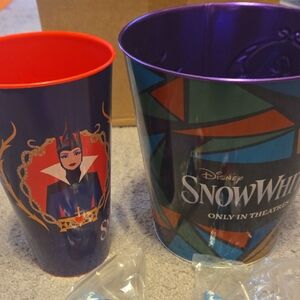 Disney Snow White Collectible Tin and Cup - Purple and Red